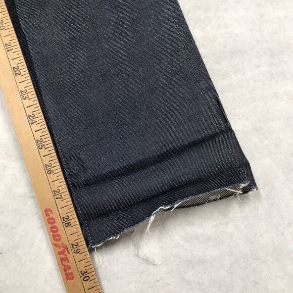 UNIQLO Selvedge Jeans Men 33x27 (33/34 tag) Crop Fray Dark Kaihara Raw Wash Slim - Picture 11 of 16